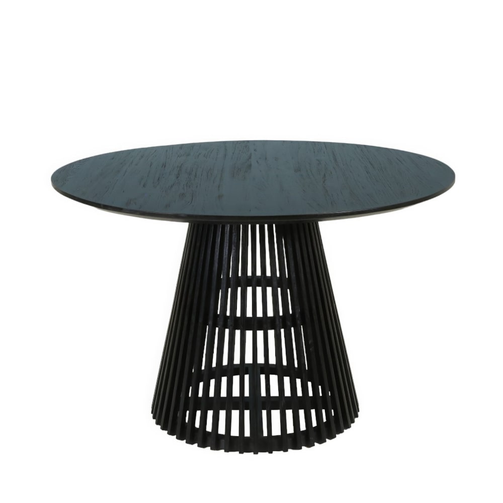 Table ronde en teck noir
