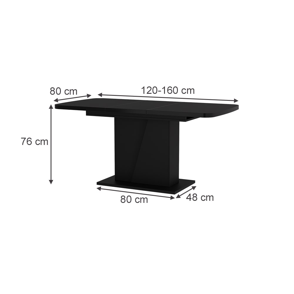 Esstisch ausziehbar Schwarz 120x77.3cm - Maisons Du Monde