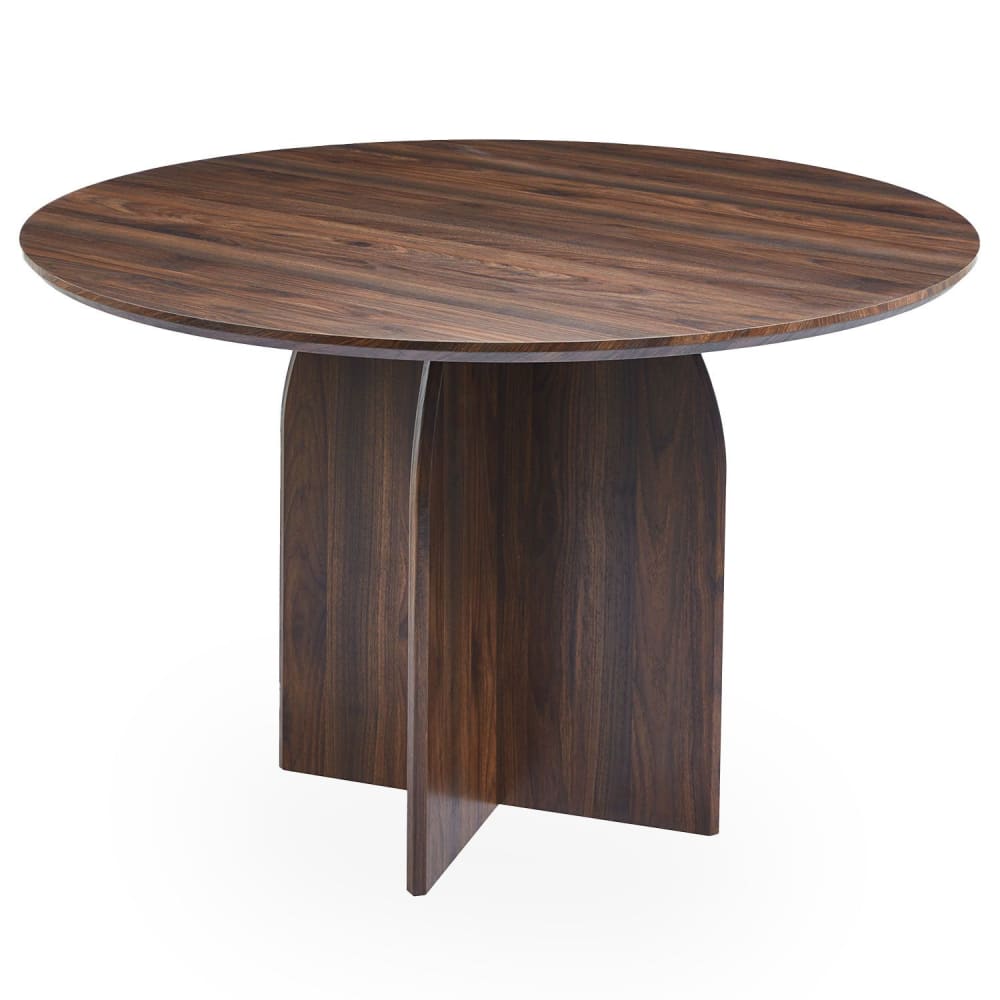 Table ronde élégante 120cm bois foncé