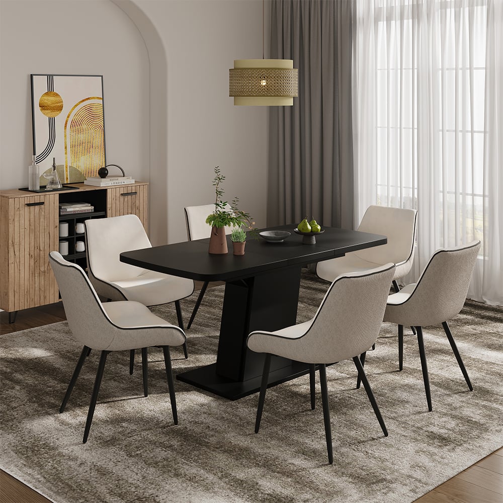 Esstisch ausziehbar Schwarz 120x77.3cm - Maisons Du Monde