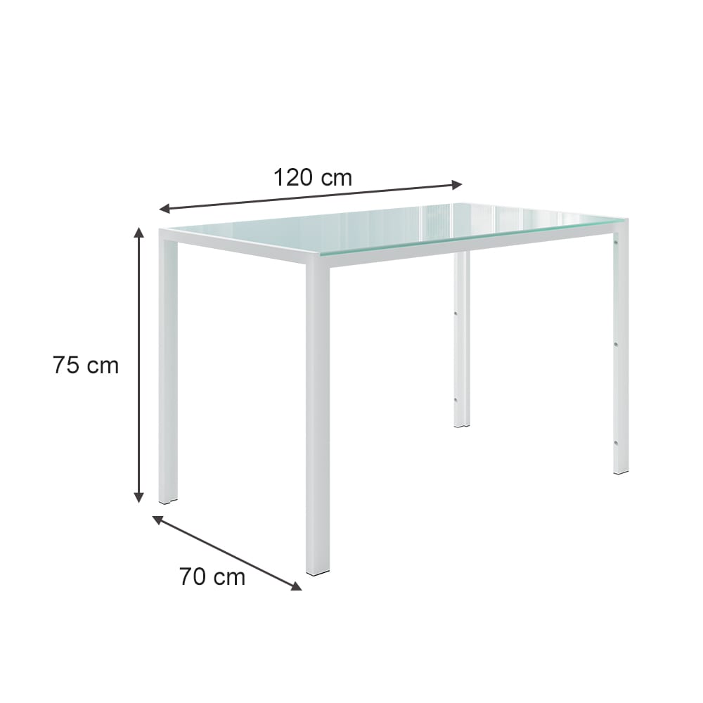 Table de salle à manger blanc 120x75cm