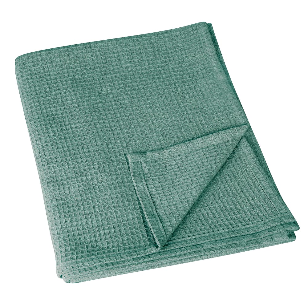 Plaid en nid d'abeille coton vert 125x180 cm Plaid en nid d'abeille coton vert 125x180 cm