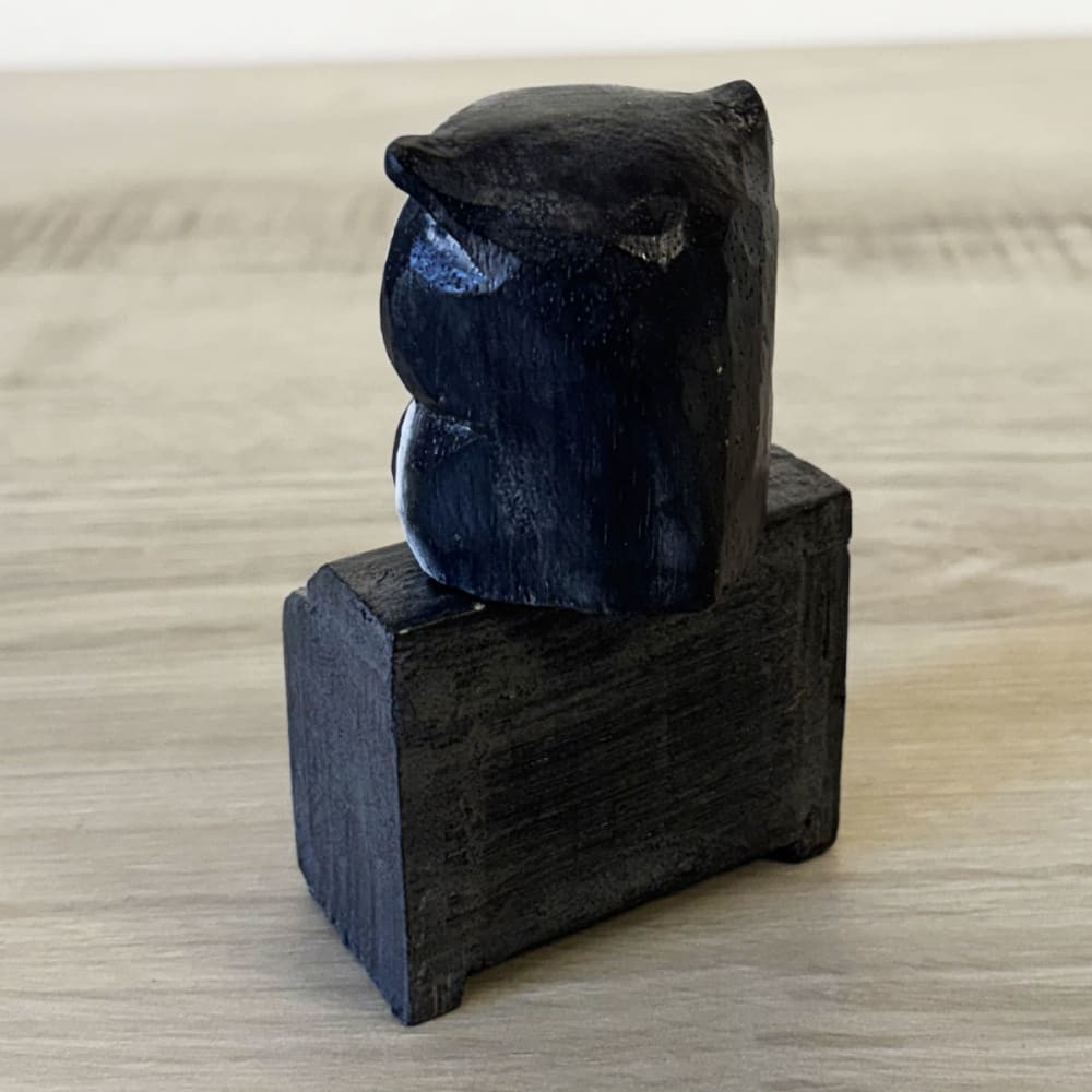 Calendrier perpétuel en bois Hibou gris 12 cm - Maisons du Monde