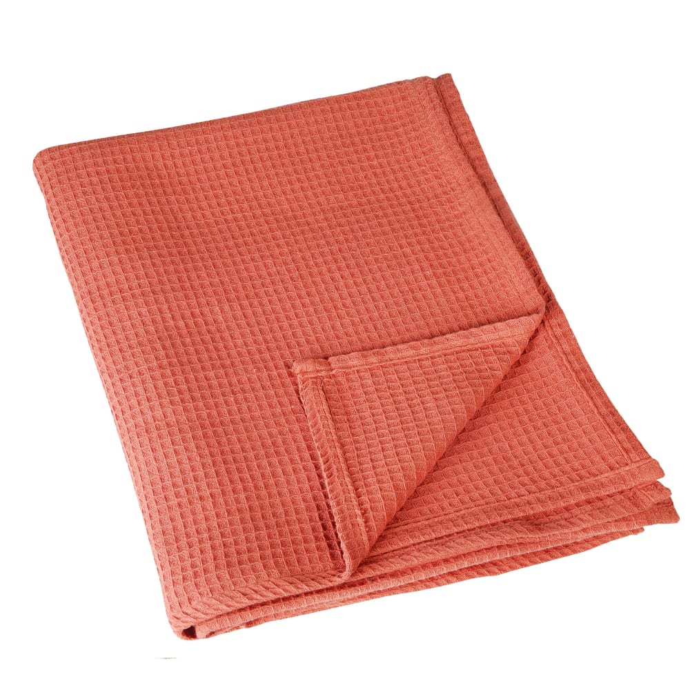 Plaid en nid d'abeille coton orange 125x180 cm Plaid en nid d'abeille coton orange 125x180 cm