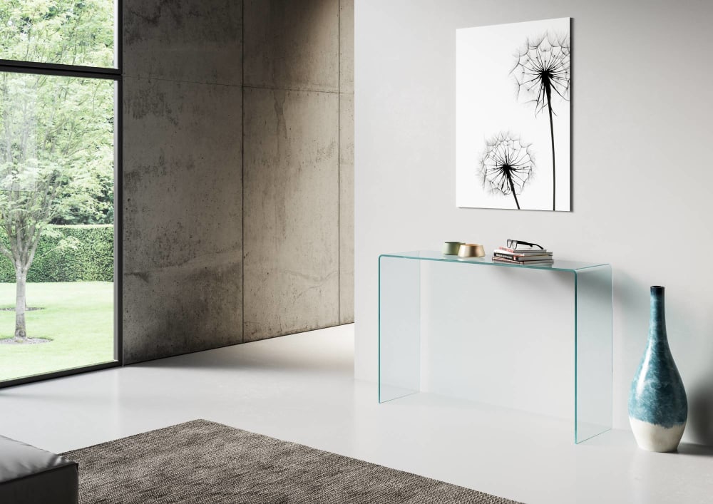 Konsolentisch aus gebogenem Glas 120x40x80 cm - Maisons Du Monde