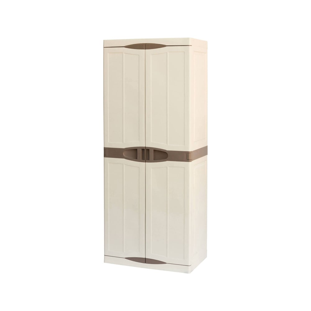 Armoire extérieure beige en plastique 70x47x178 cm