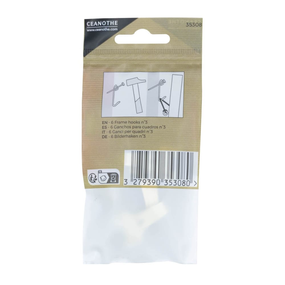 Lot de 6 crochets à tableau n°3 pour 12 kg métal — vue 4