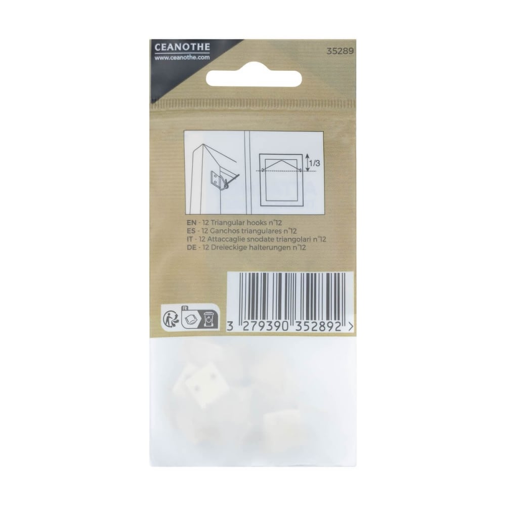 Lot de 12 attaches triangulaires 12 mm pour 3 kg métal — vue 4