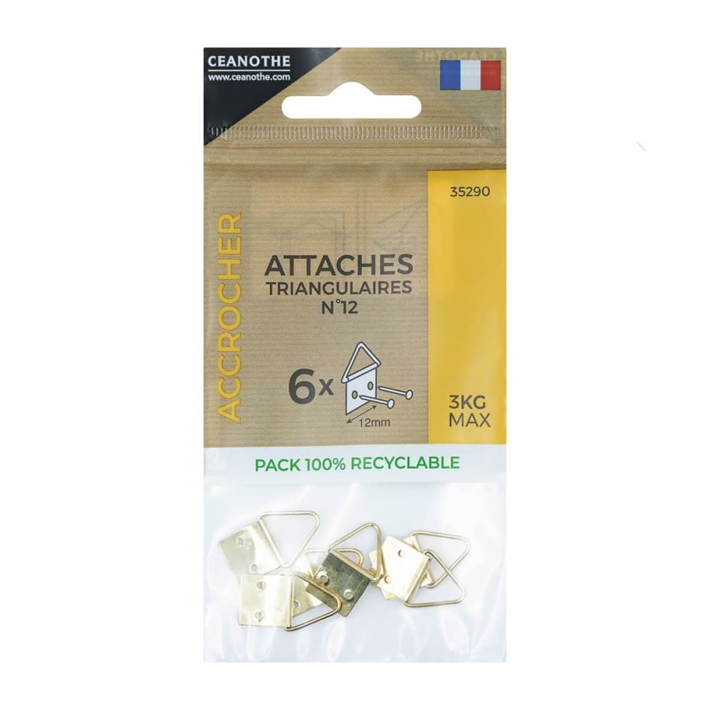 Lot de 6 attaches triangulaires 12 mm pour 3 kg métal — vue 3