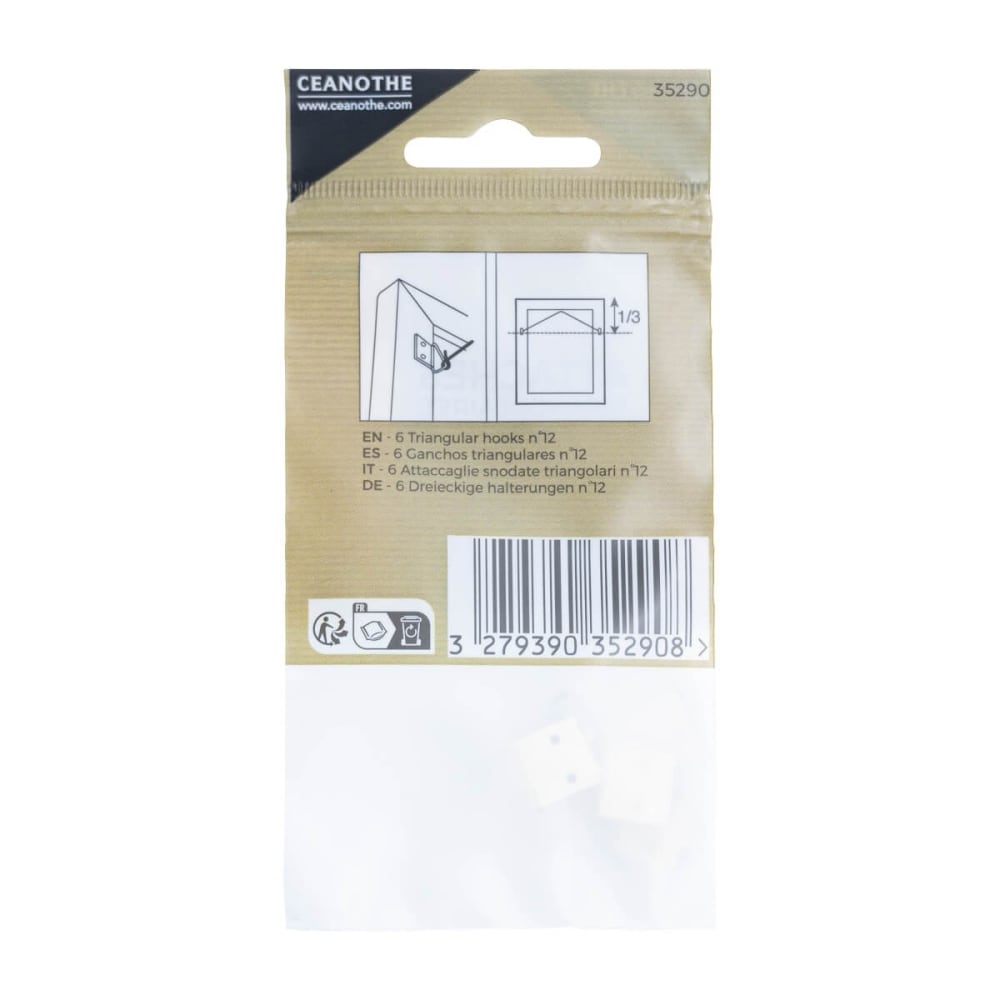 Lot de 6 attaches triangulaires 12 mm pour 3 kg métal — vue 4