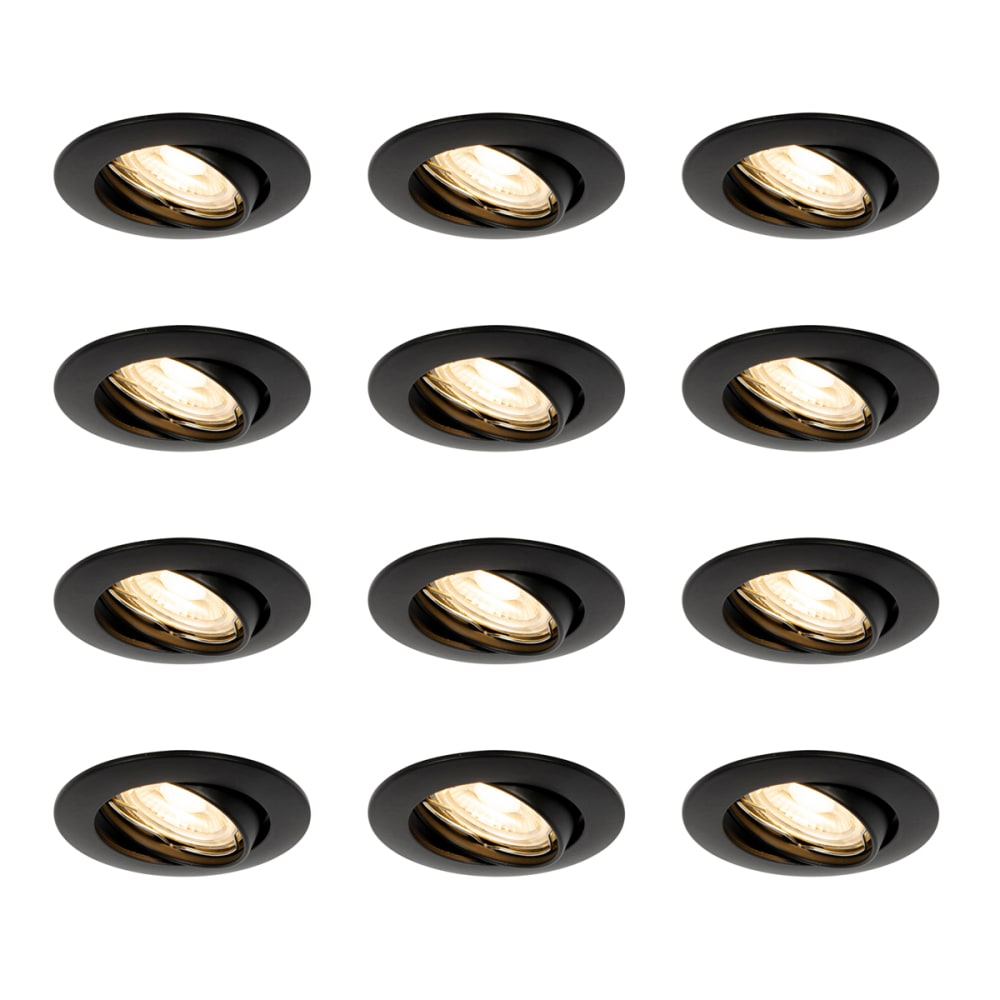 Lot de 12 spots encastrés noirs