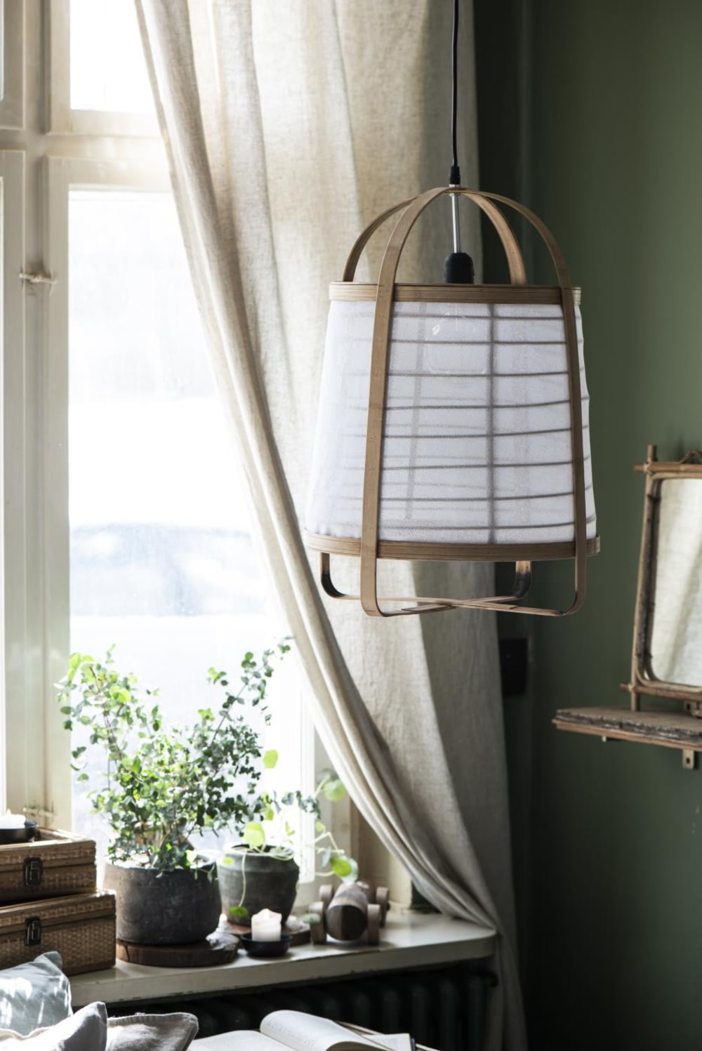 Suspension cordon tissus blanc l:125 cm — vue 3