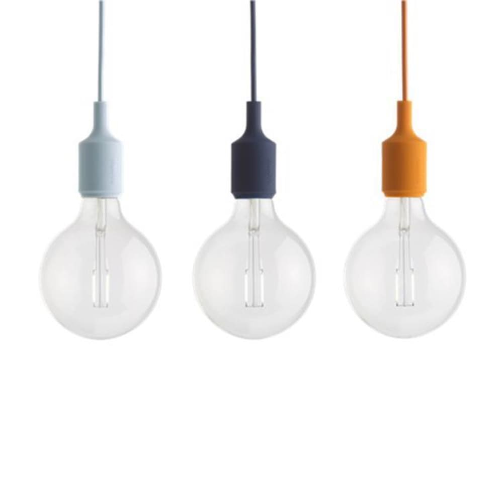 Suspension avec ampoule led diamètre 12,5cm bleu