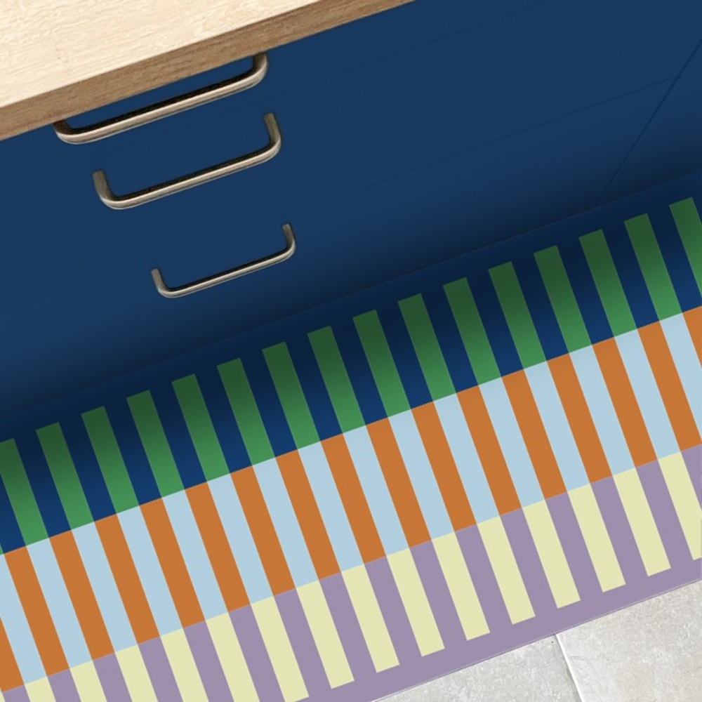 Tapis antidérapant - vinyle - int./ext. - Bleu - 120x200cm