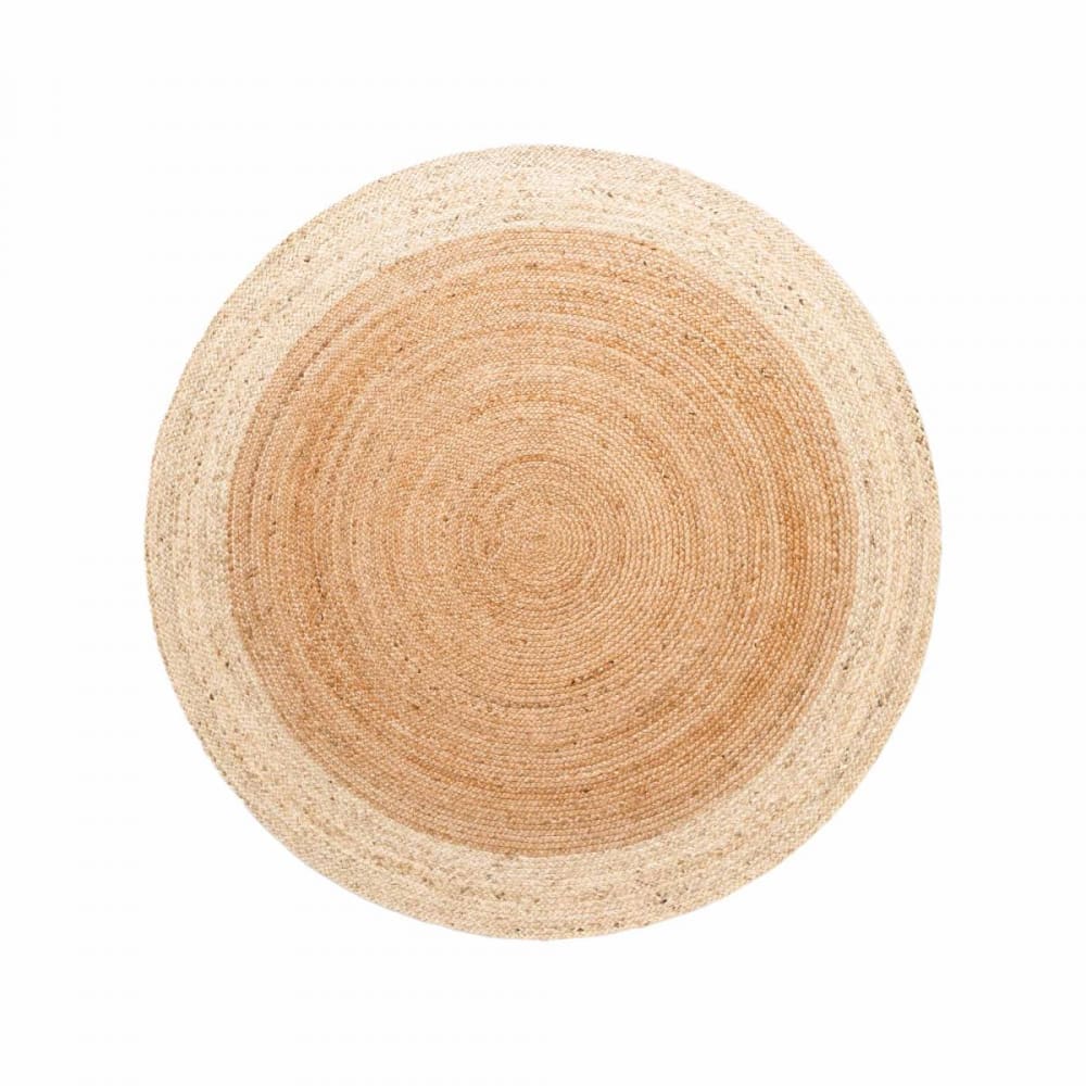 Tapis+rond+120+x+120-rond+cm,+jute+tisse,+forme+ronde,+motif+simple
