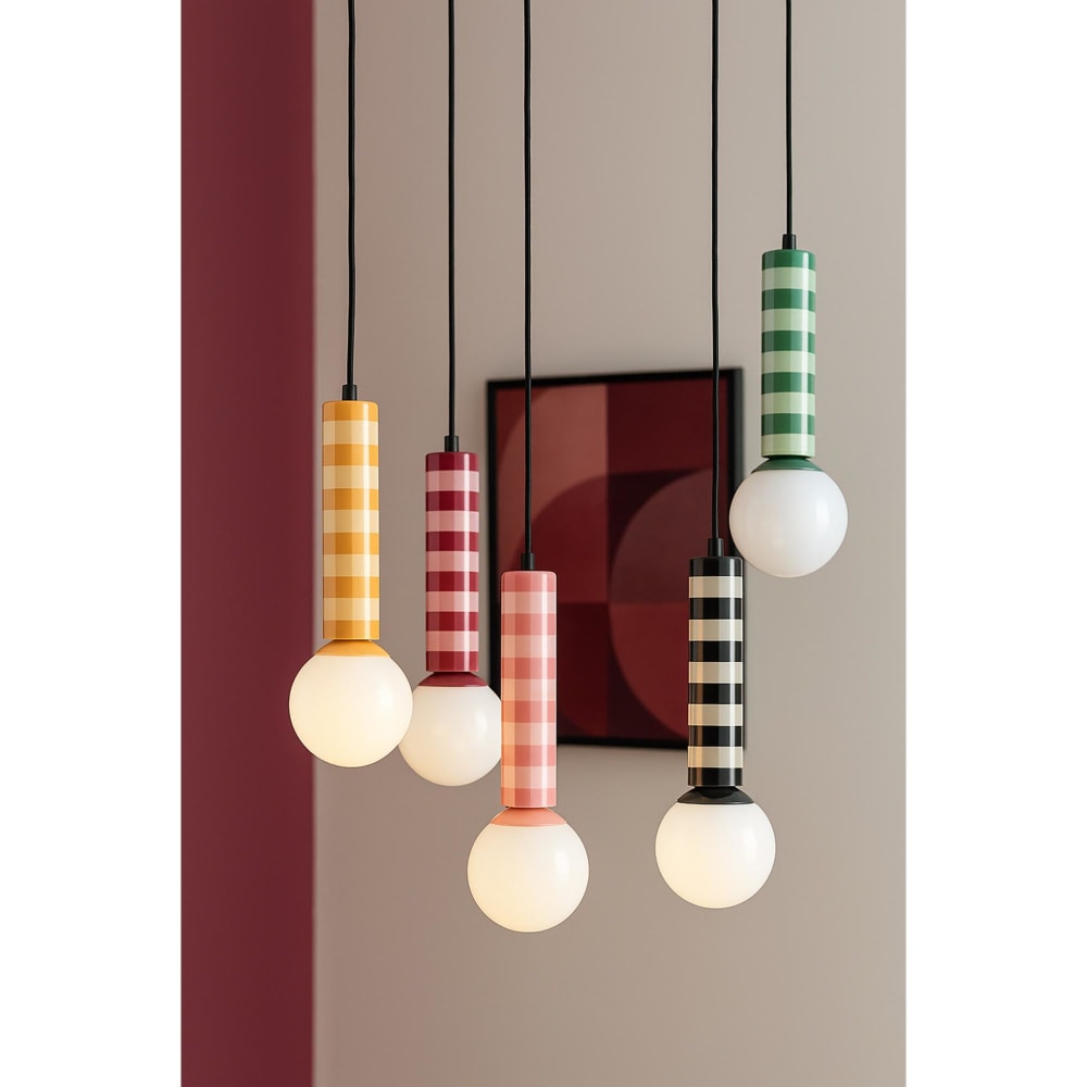 Suspension métal violet 12x12x38cm — vue 3