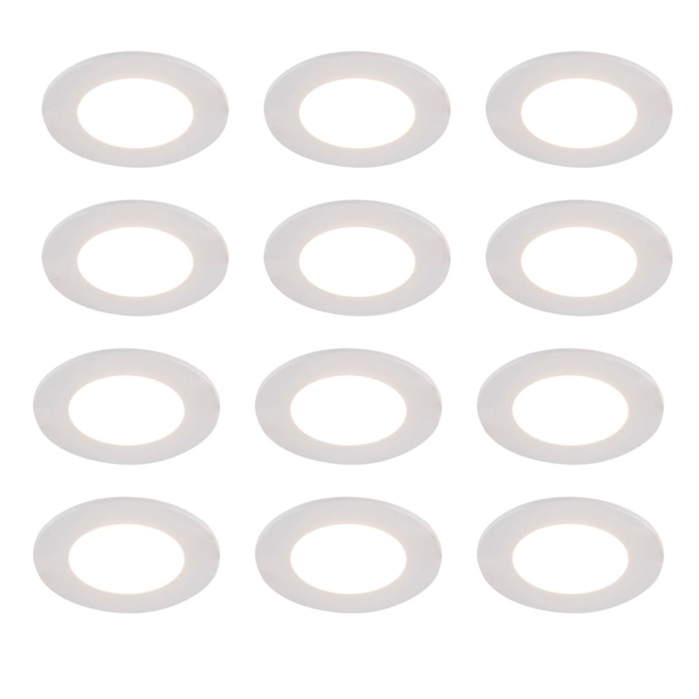 Ensemble 12 spots encastrés blancs LED Dim-to-Warm IP65