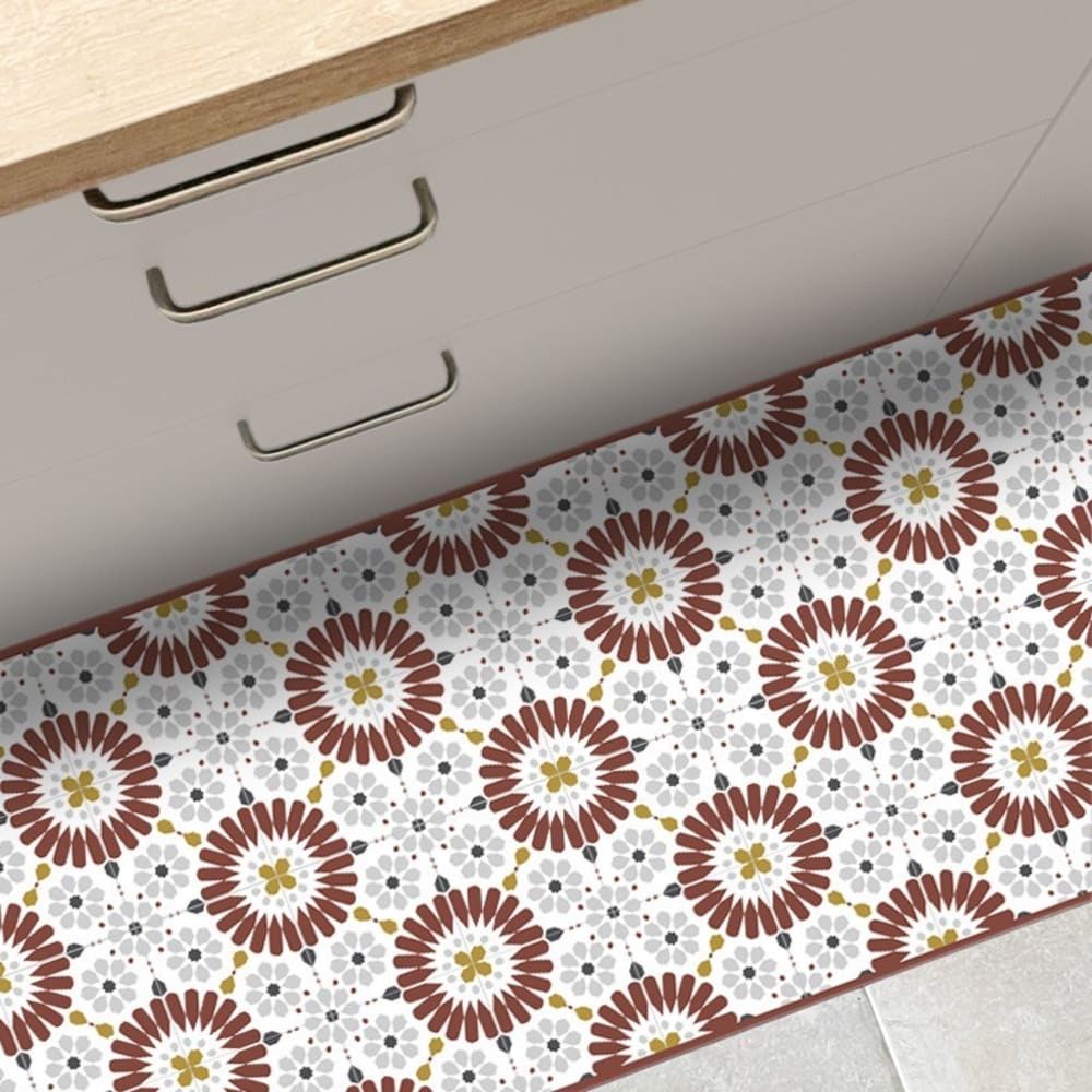 Tapis antidérapant - vinyle - int./ext. - Rouge - 120x200cm