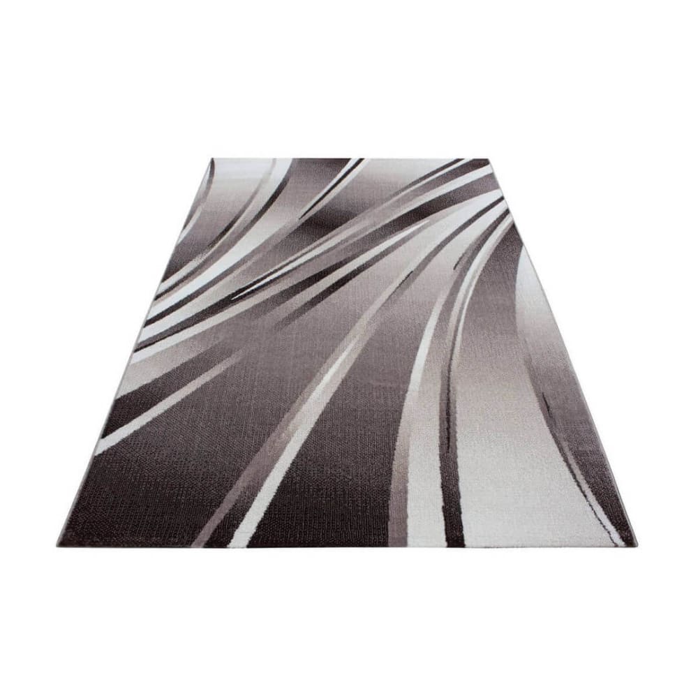 Tapis courbe design en polypropylène marron 120x170