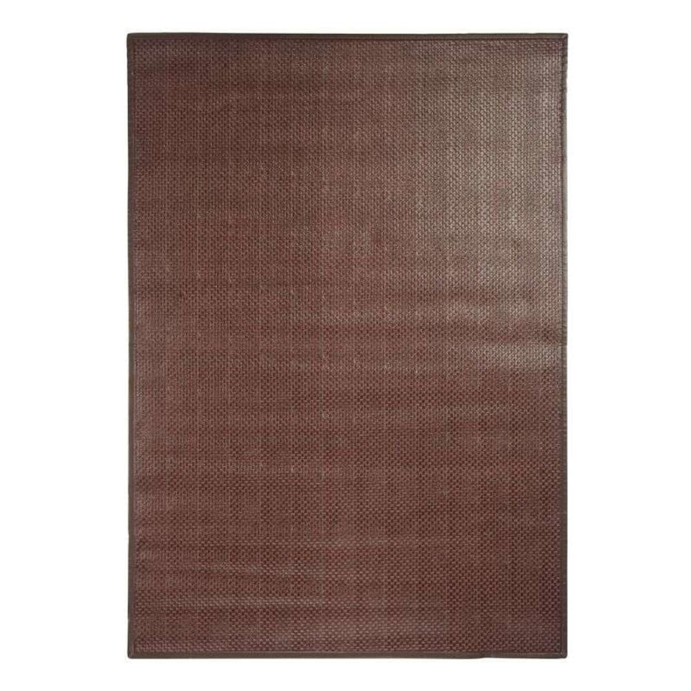Tapis tissé plat en cuir chocolat 120x170