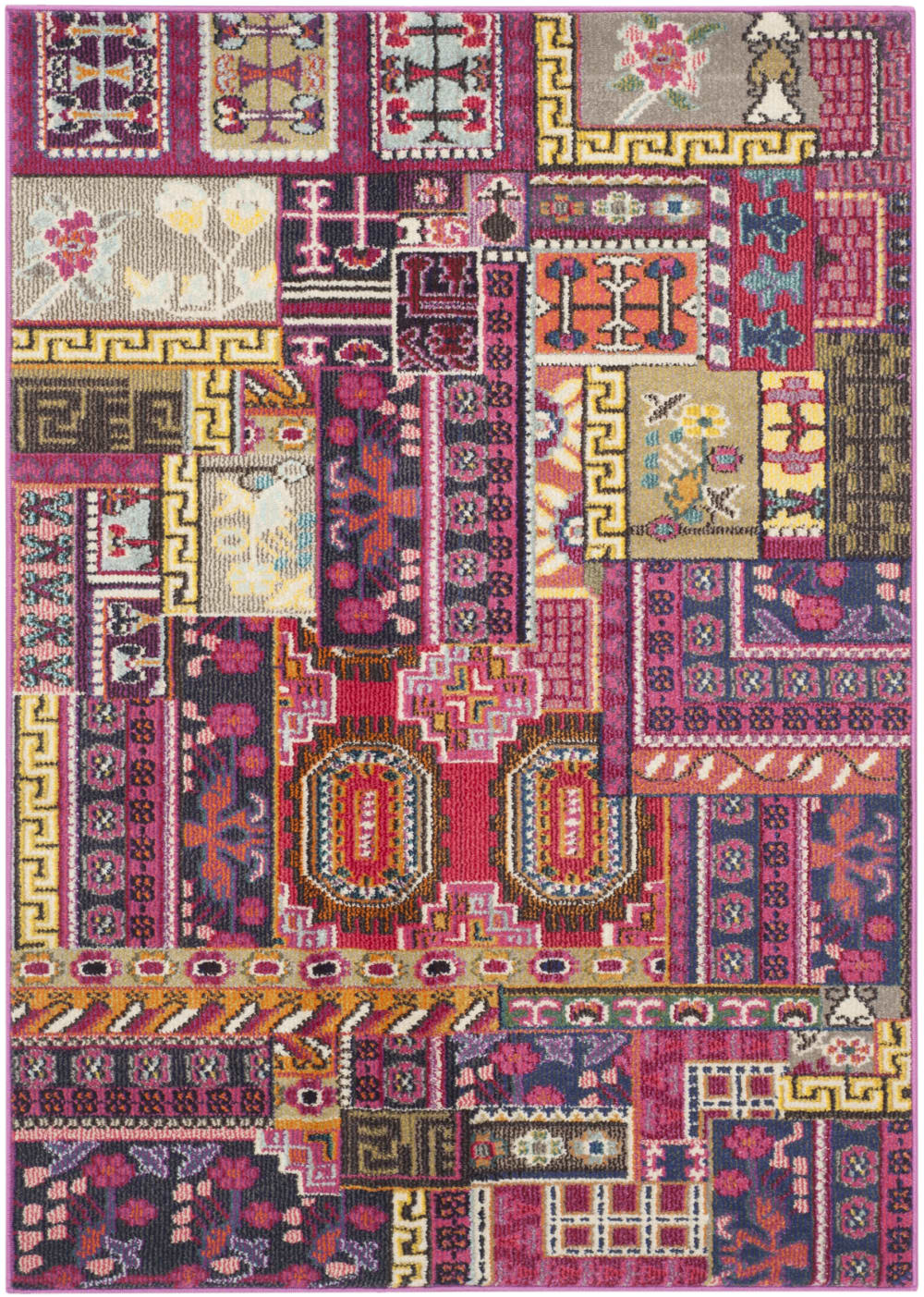 Tapis rose/multicolore