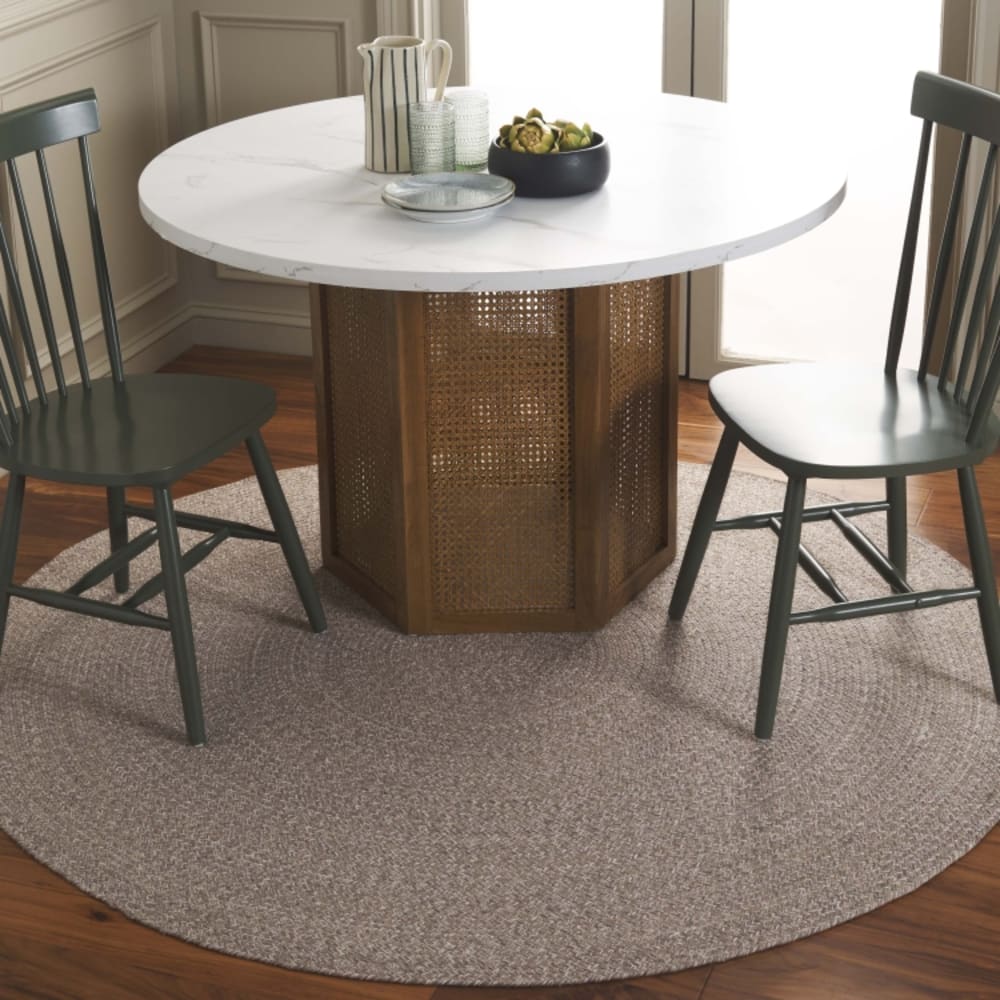 Tapis pays rustique ferme en coton blanc/beige, 122 cm — vue 3