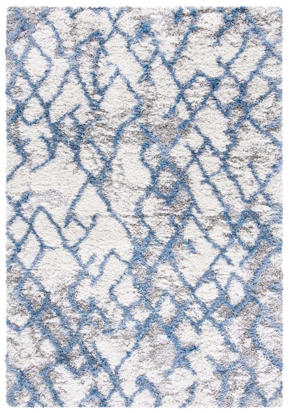 Tapis en polypropylène blanc/bleu, 122 x 183 cm