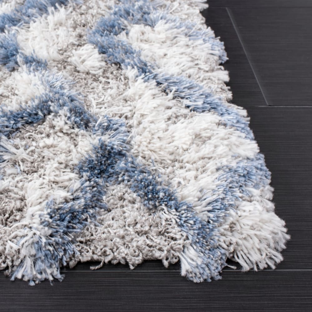 Tapis en polypropylène blanc/bleu, 122 x 183 cm — vue 4