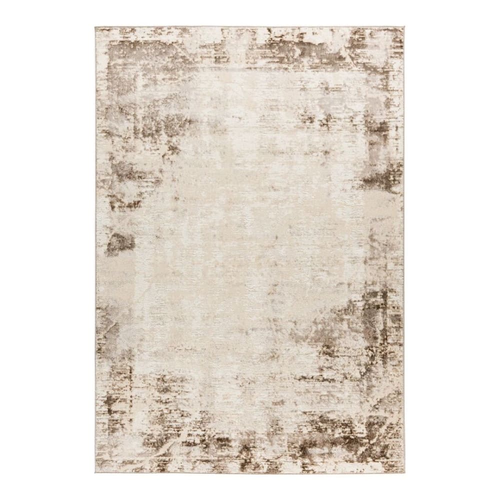 Tapis rayé vintage en polyester taupe 120x170