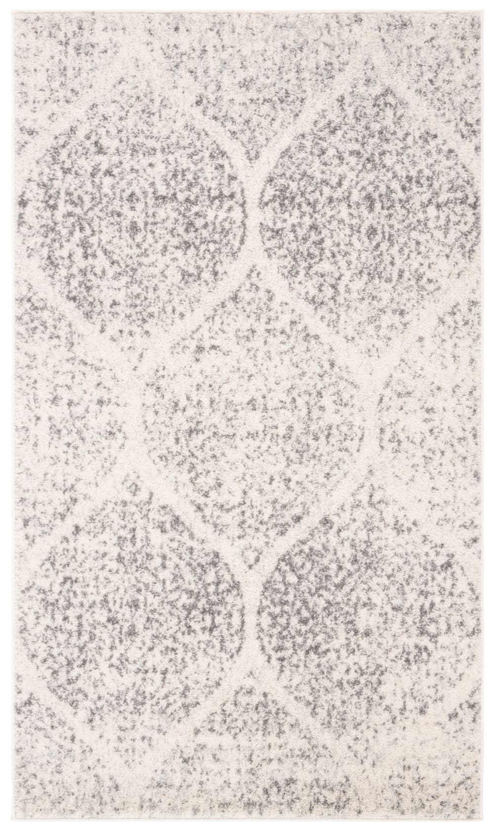 Tapis contemporain en polypropylène blanc/argent, 122 x 183 cm