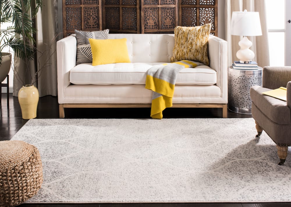 Tapis contemporain en polypropylène blanc/argent, 122 x 183 cm — vue 4