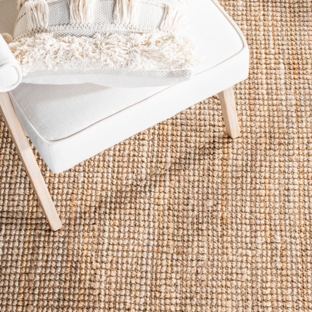 Tapis natural fiber en jute beige, 122 x 122 cm — vue 4