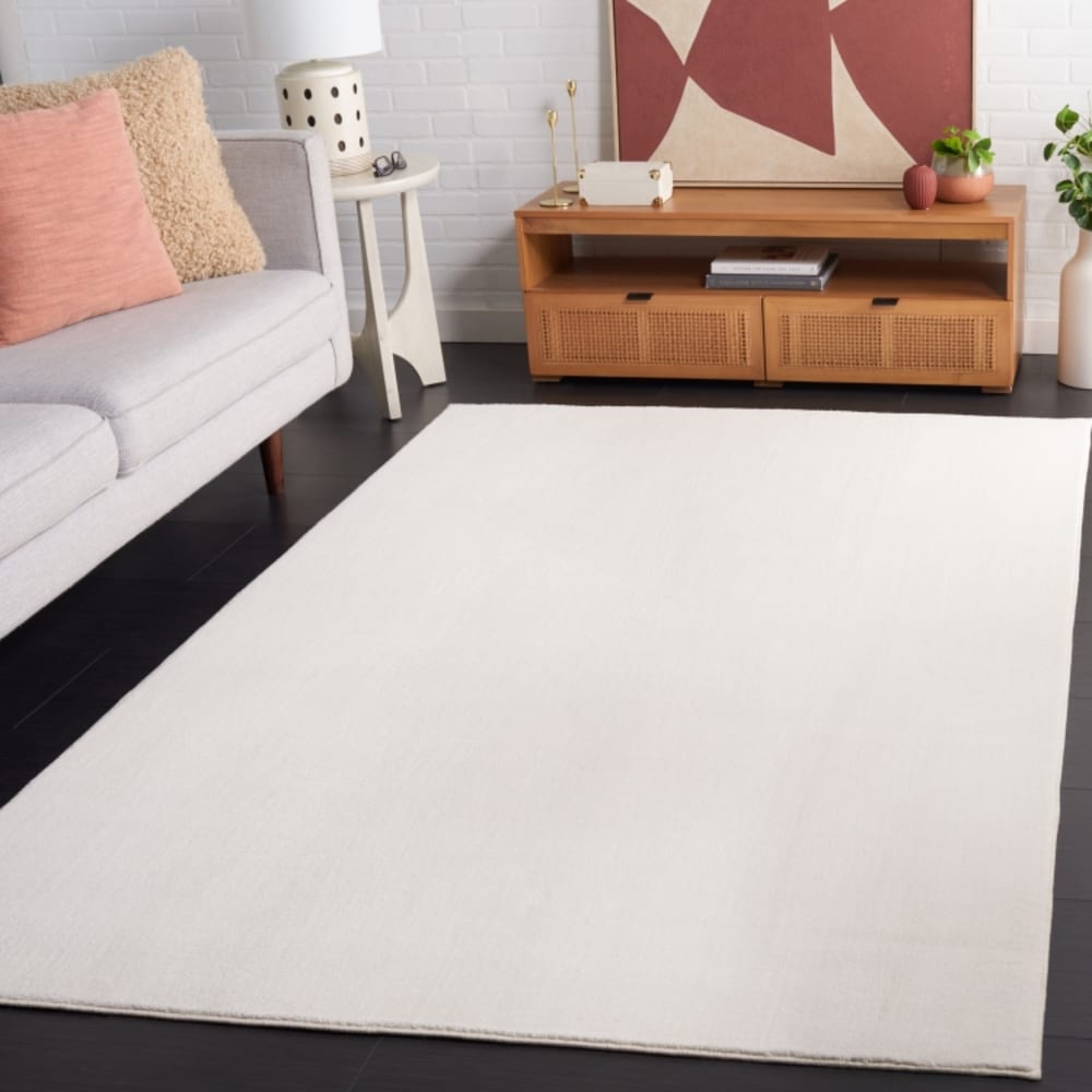 Tapis contemporain en polyester blanc, 122 x 183 cm — vue 3