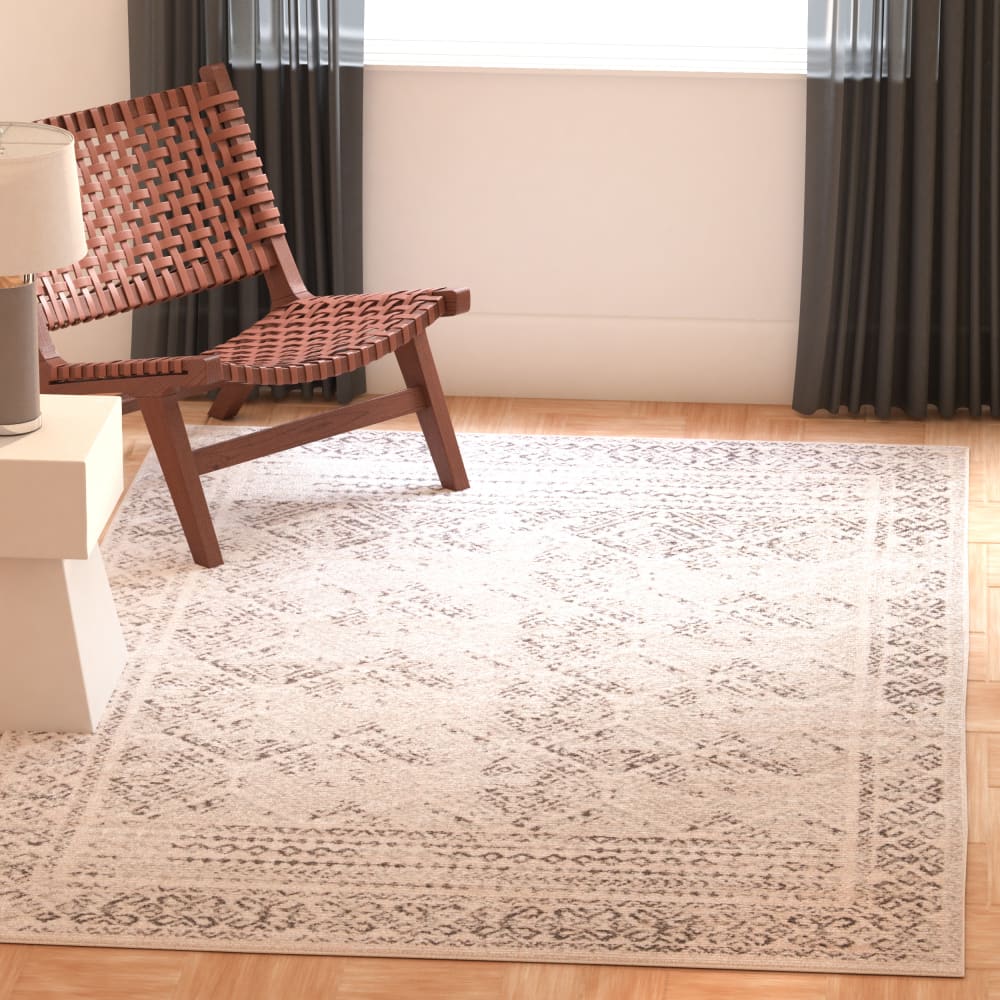 Tapis de transition en polypropylène blanc/gris, 122 x 183 cm