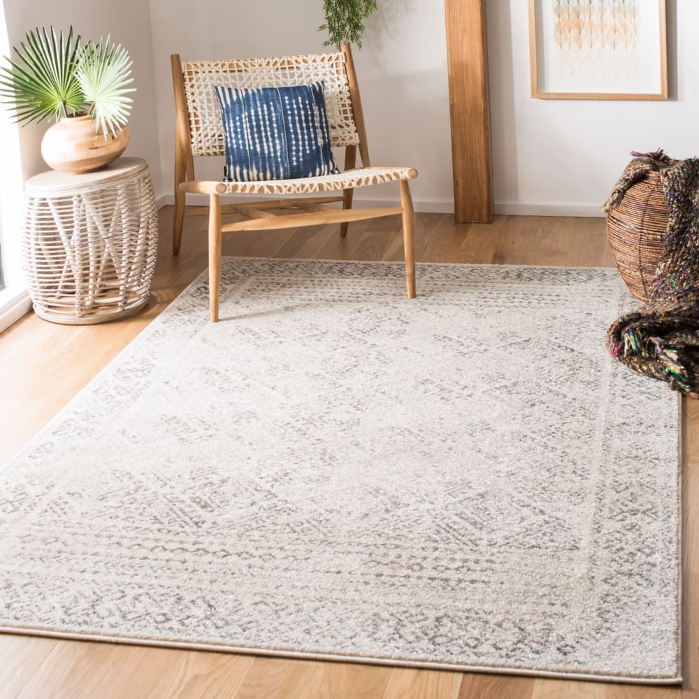 Tapis de transition en polypropylène blanc/gris, 122 x 183 cm — vue 3