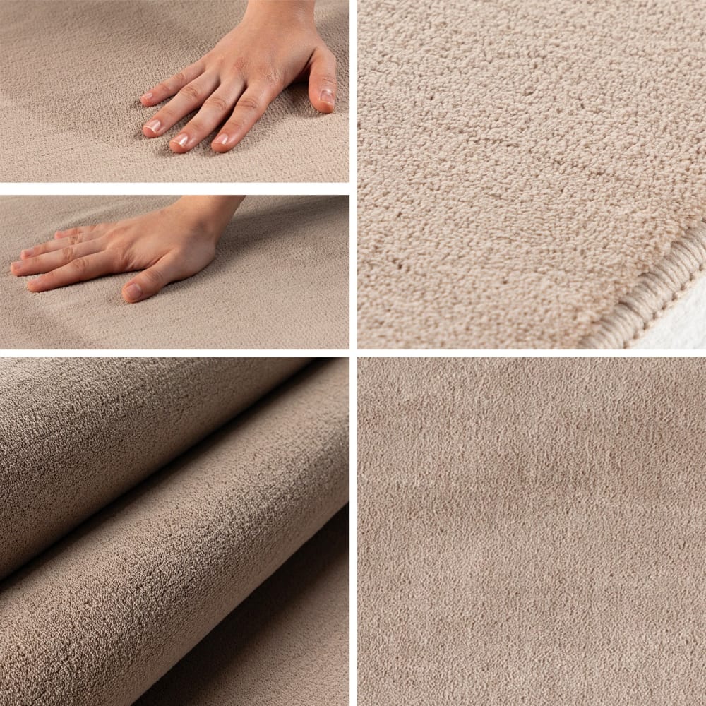Tapis lavable rond en microfibre douce - beige 120x120cm — vue 4