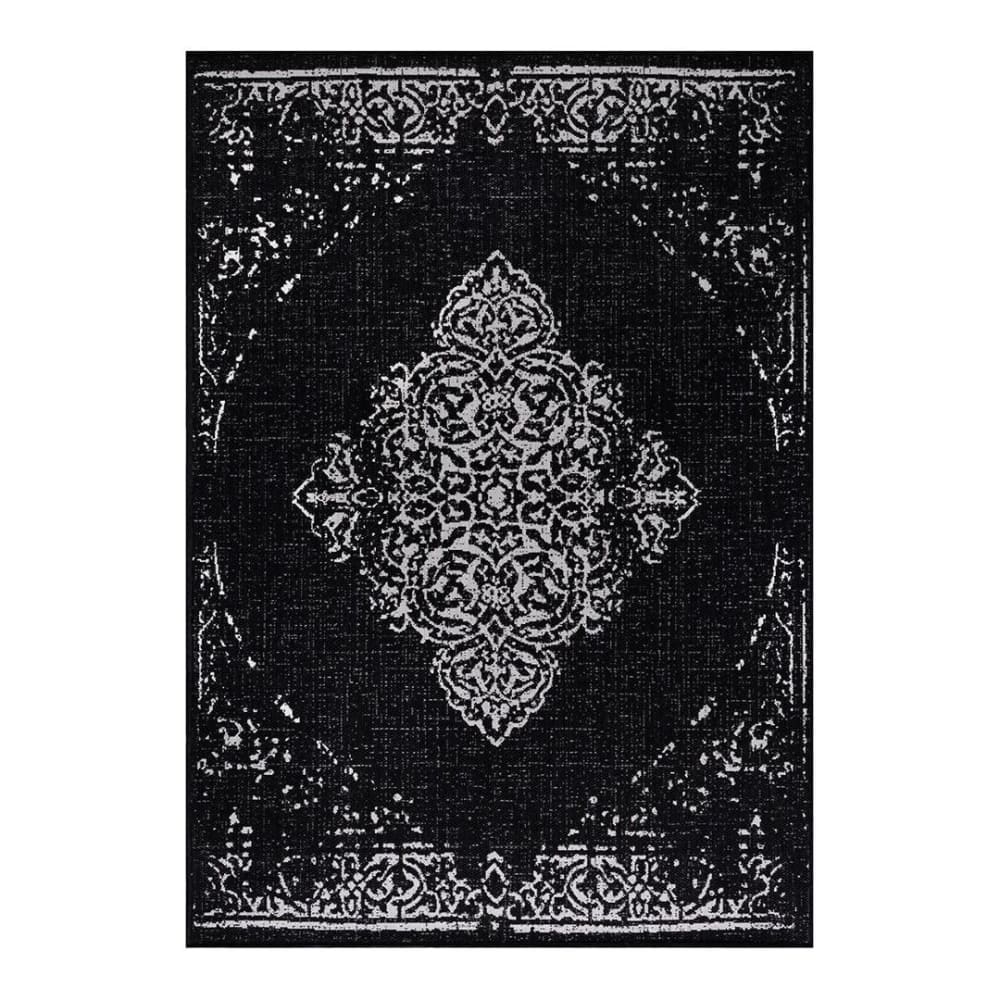 Tapis ethnique vintage en polypropylène noir 120x170