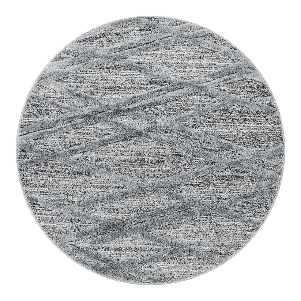 Tapis géométrique design en polypropylène gris Ø 120