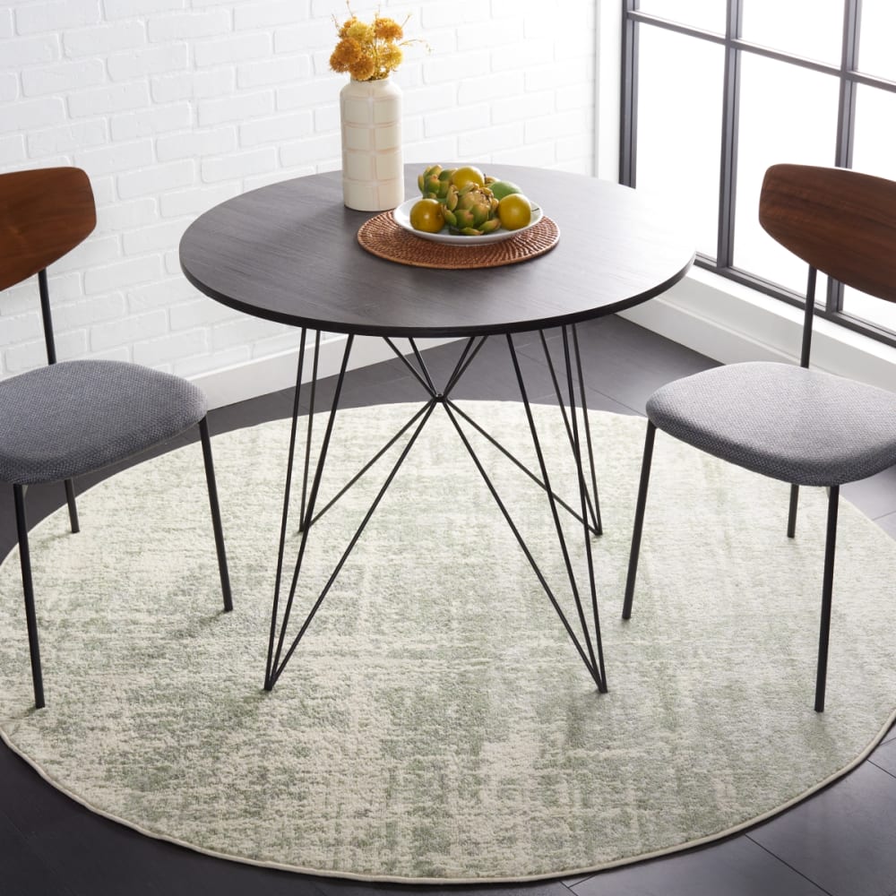 Tapis abstrait moderne en polypropylène vert/blanc, 122 cm — vue 3
