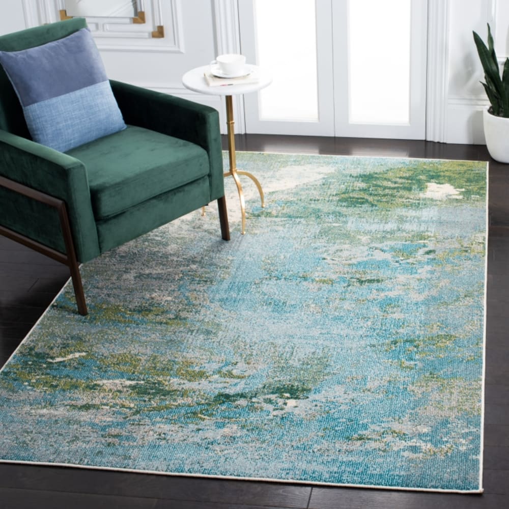 Tapis contemporary en polypropylène bleu/vert, 122 x 183 cm — vue 3