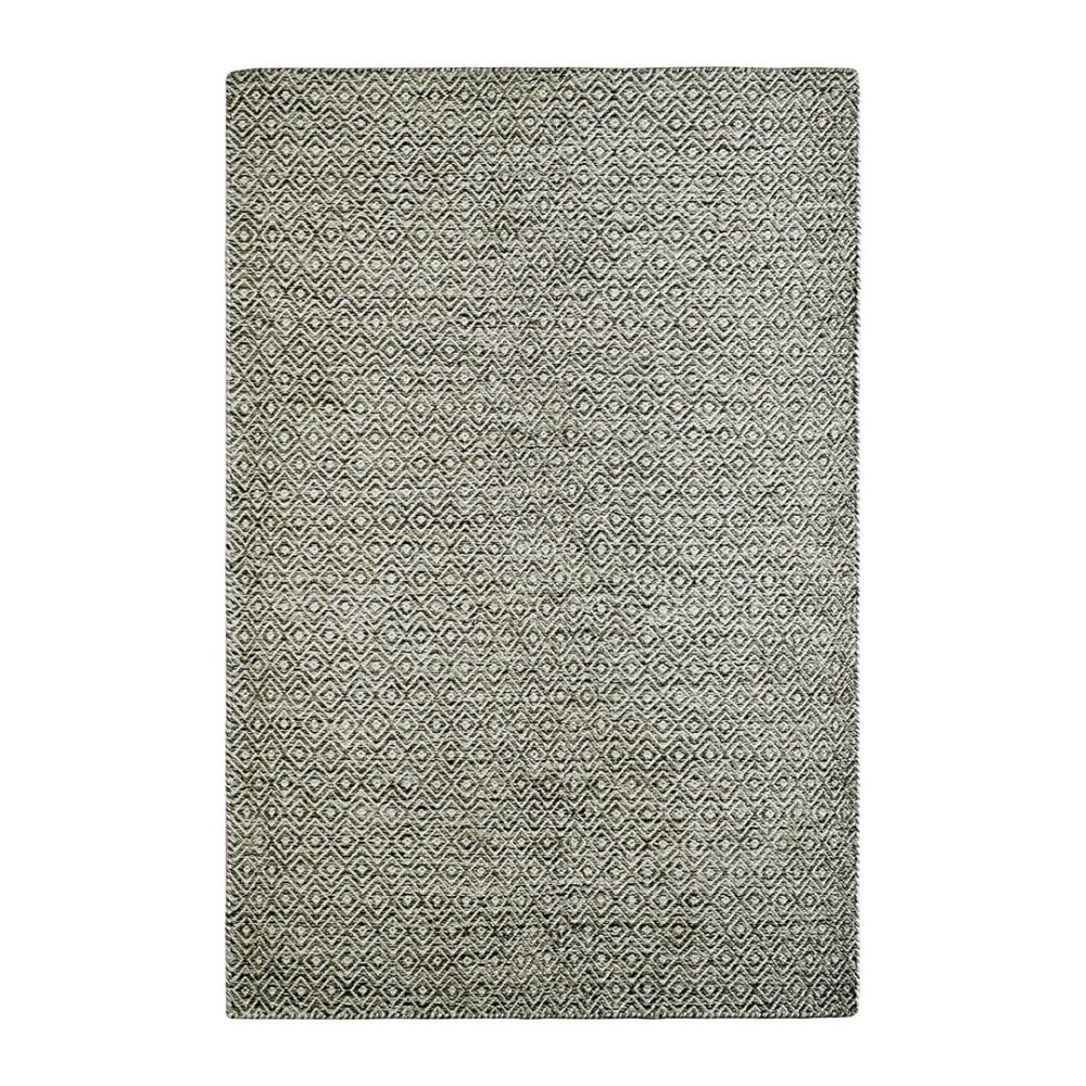 Tapis géométrique scandinave en laine taupe 120x170