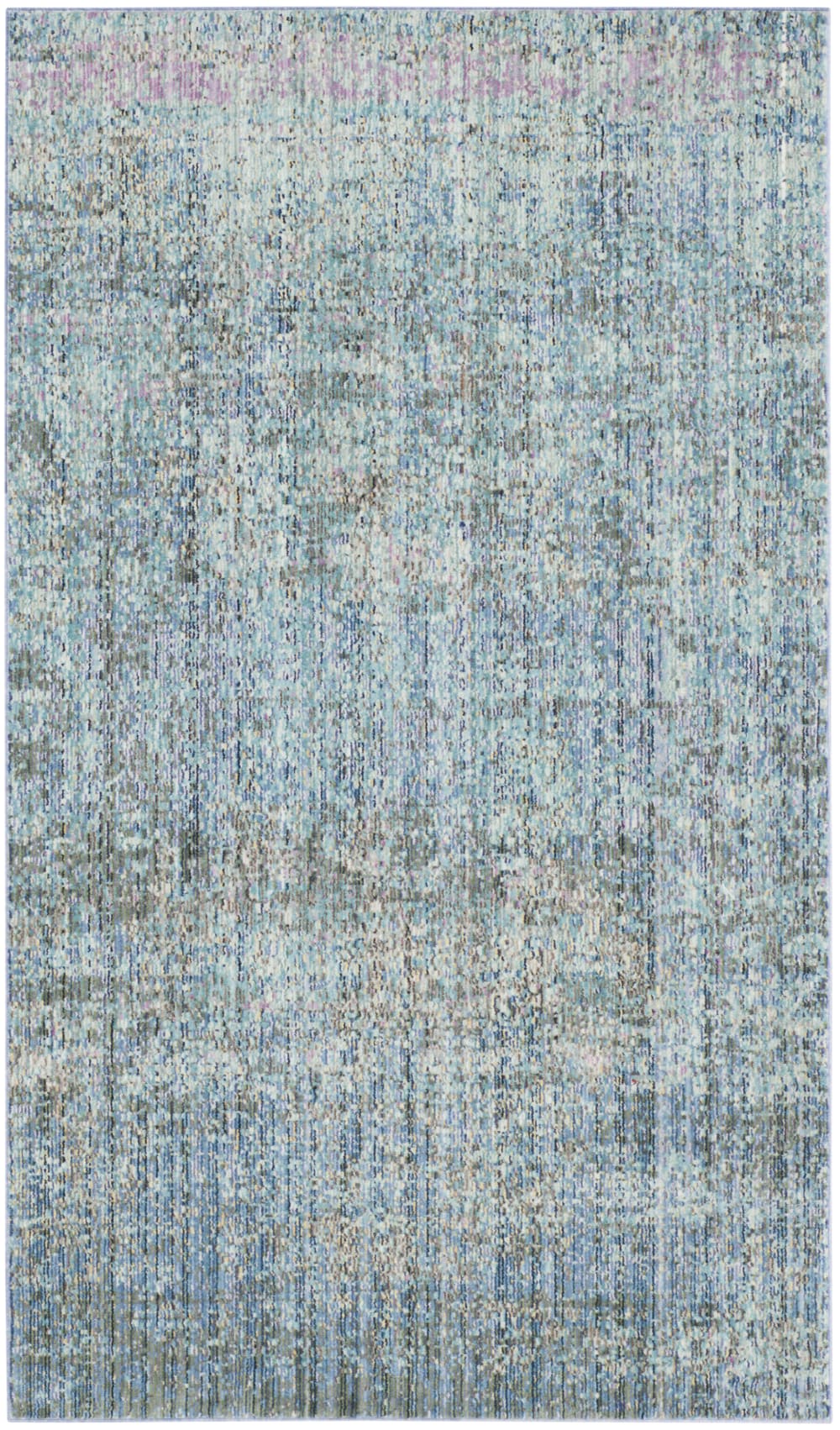 Tapis métro-mod en polyester bleu/multicolore, 122 x 183 cm