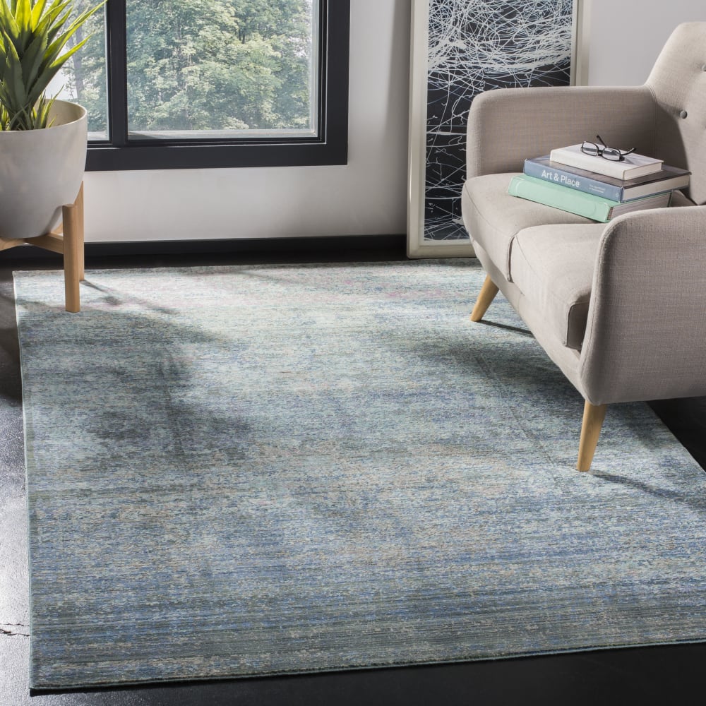 Tapis métro-mod en polyester bleu/multicolore, 122 x 183 cm — vue 3