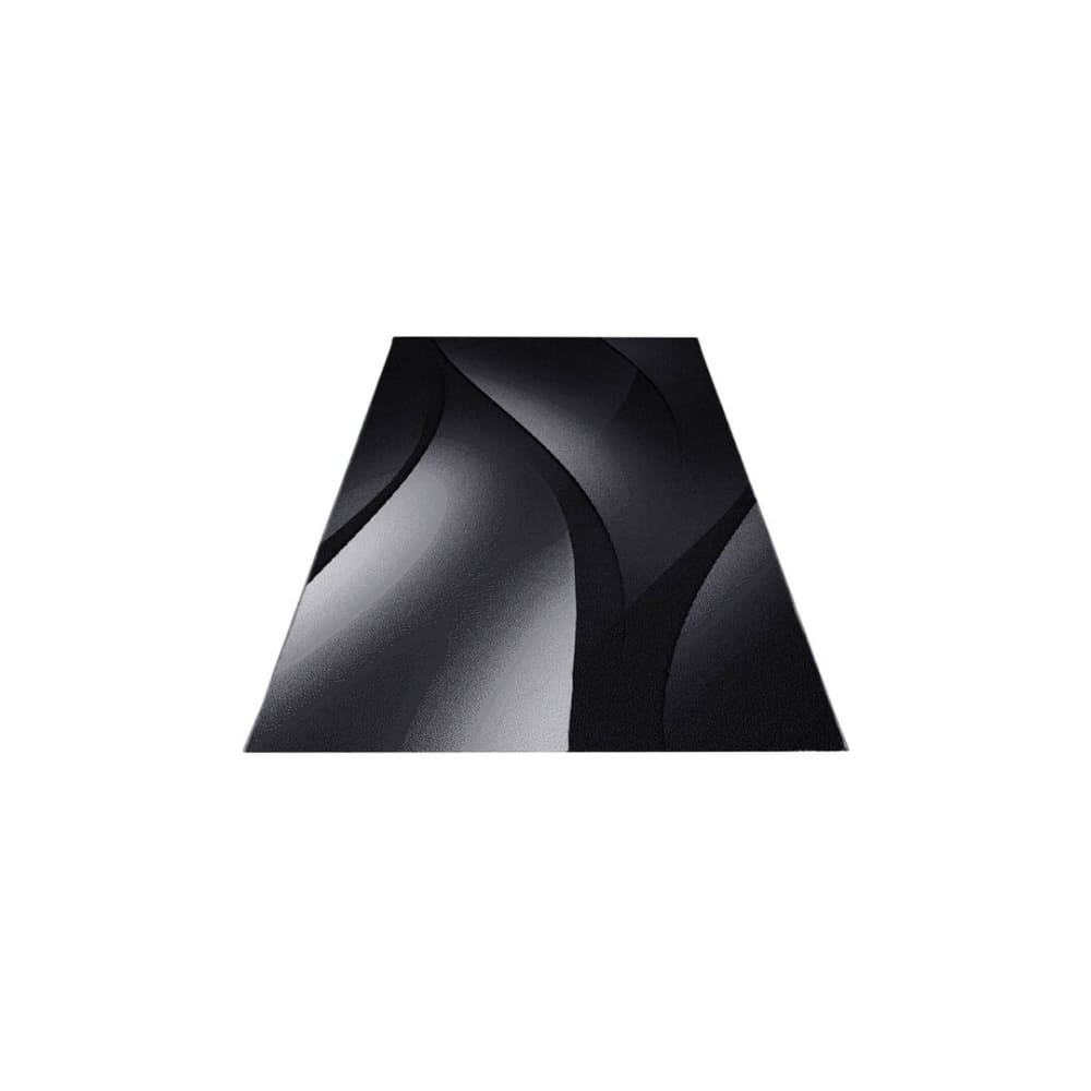 Tapis courbe design en polypropylène noir 120x170