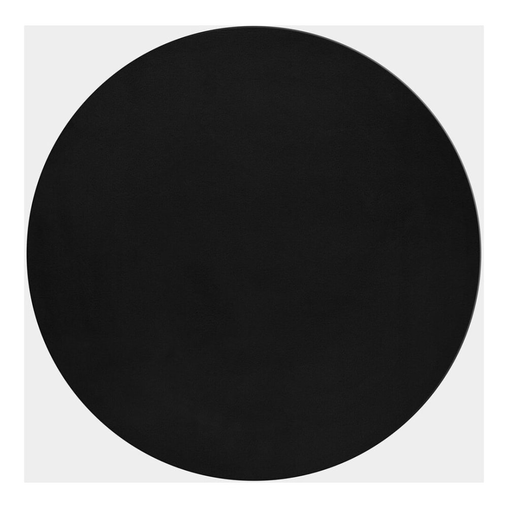 Tapis uni design en polyester noir Ø 120