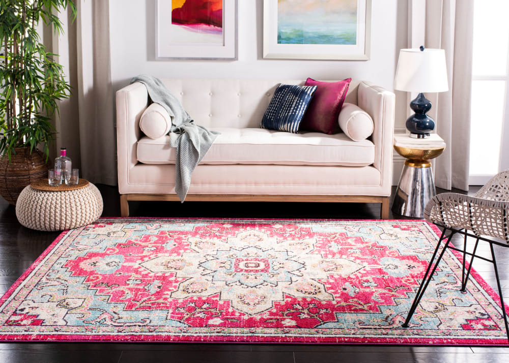 Tapis de transition en polypropylène rose/bleu, 66 x 122 cm — vue 4