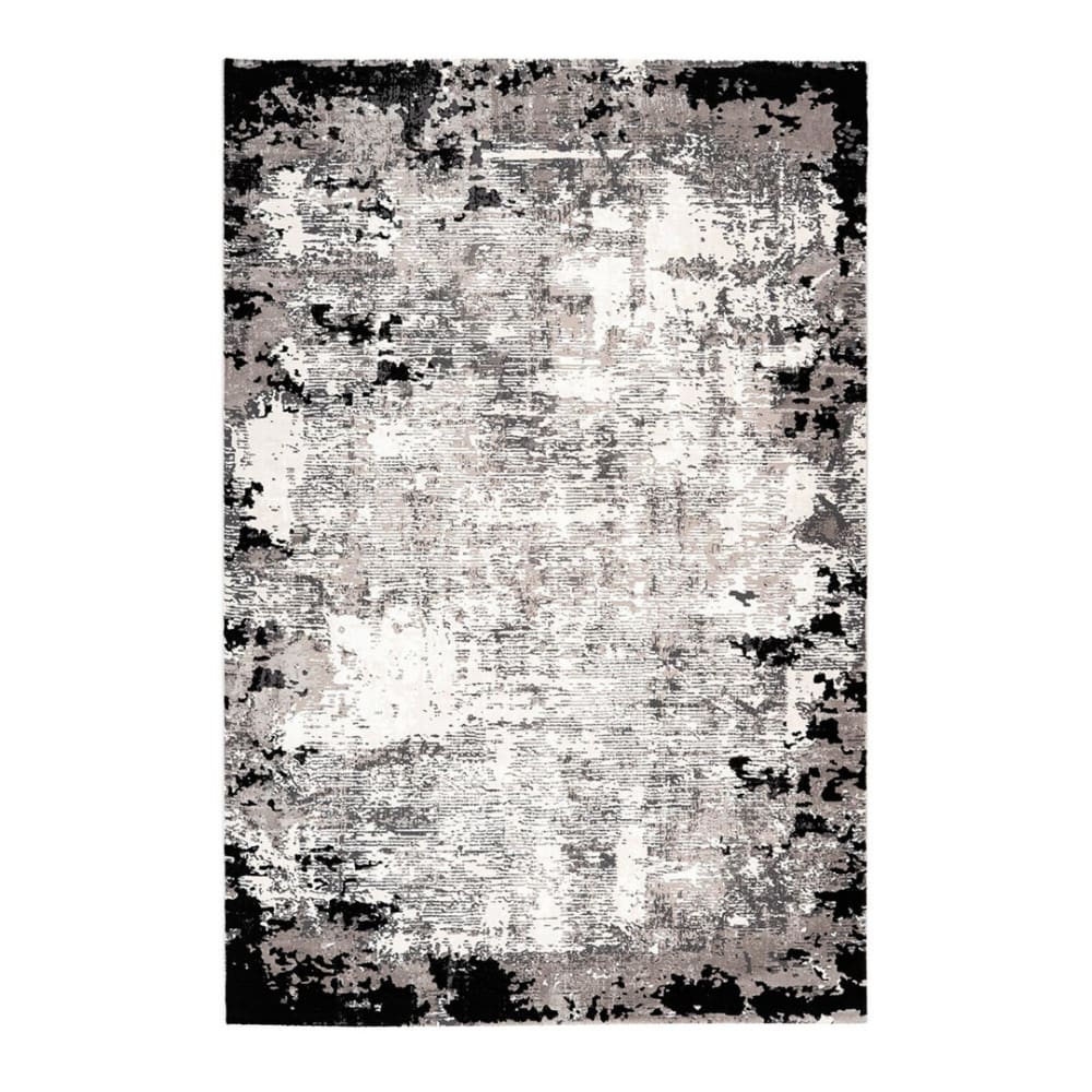 Tapis rayé design en polyester gris 120x170