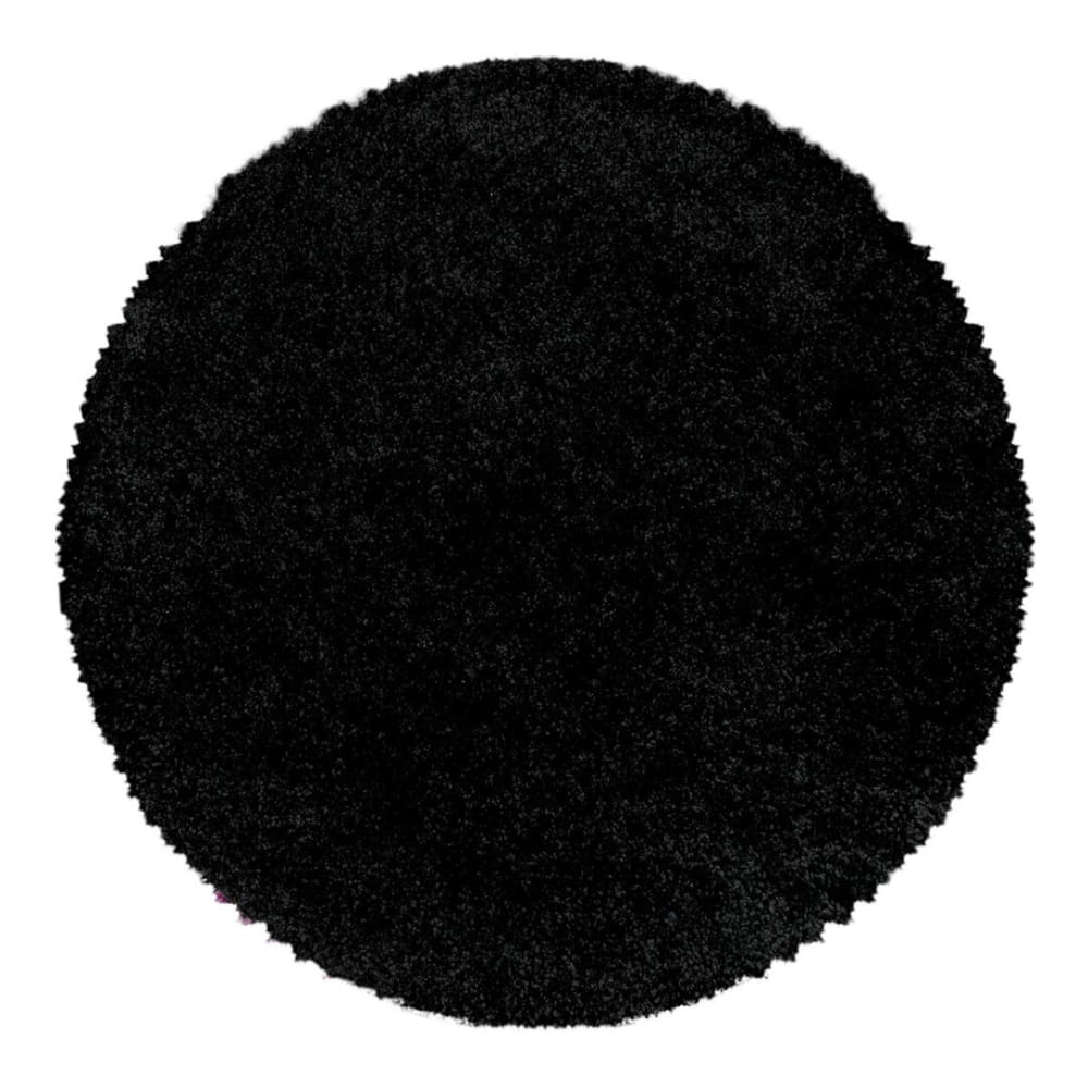 Tapis uni design en polypropylène noir Ø 120