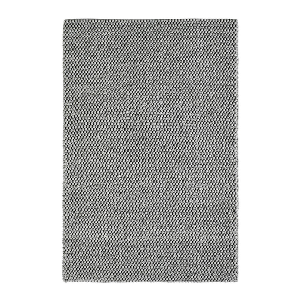 Tapis uni contemporaine en laine argenté 120x170