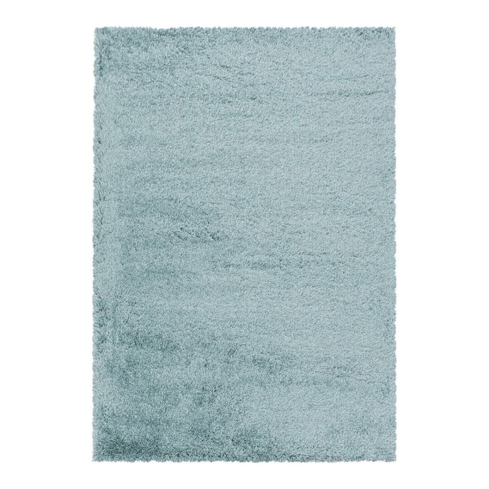 Tapis uni design en polyester bleu 120x170
